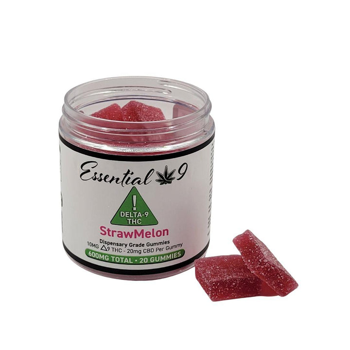 Essential 9 - 20 count Delta 9 Gummies - 10 mg d9 , 20 mg cbd ( comes in 3 flavors) - Blanq Diversified Distribution