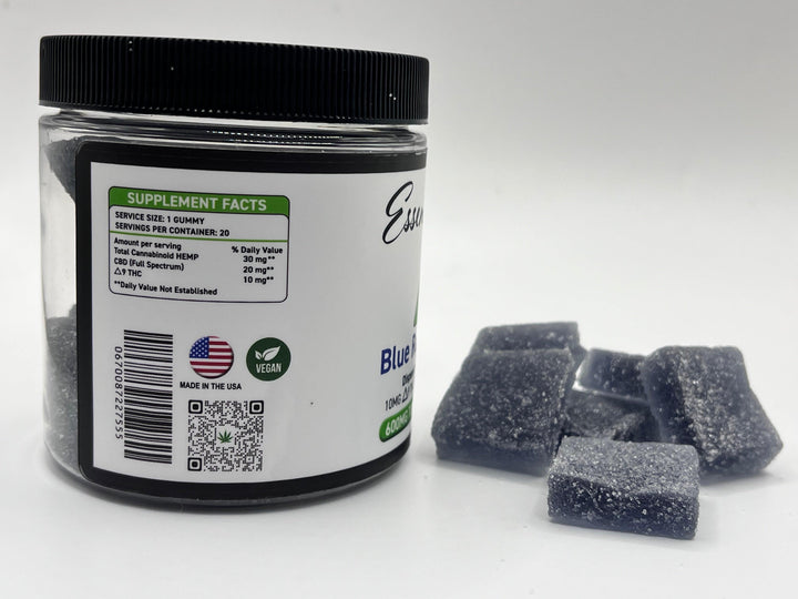 Essential 9 - 20 count Delta 9 Gummies - 10 mg d9 , 20 mg cbd ( comes in 3 flavors) - Blanq Diversified Distribution
